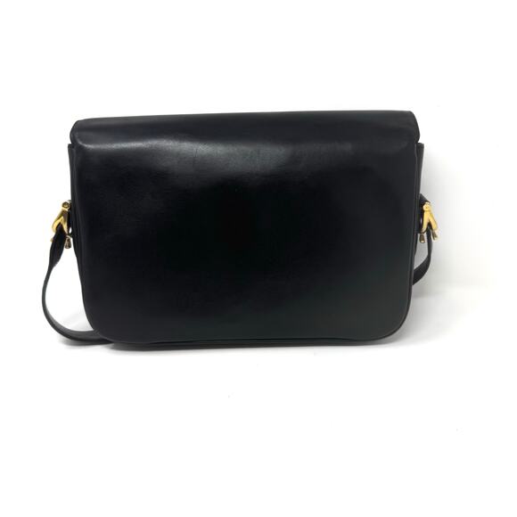 Celine Vintage Black Leather Horsebit Shoulder Bag | Box Calf | Gold Hardware - Picture 2 of 14
